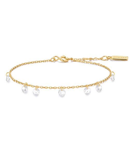  Starlit Drops - Link bracelets - Silver / 14kt GP - Zirconia - 18,5cm